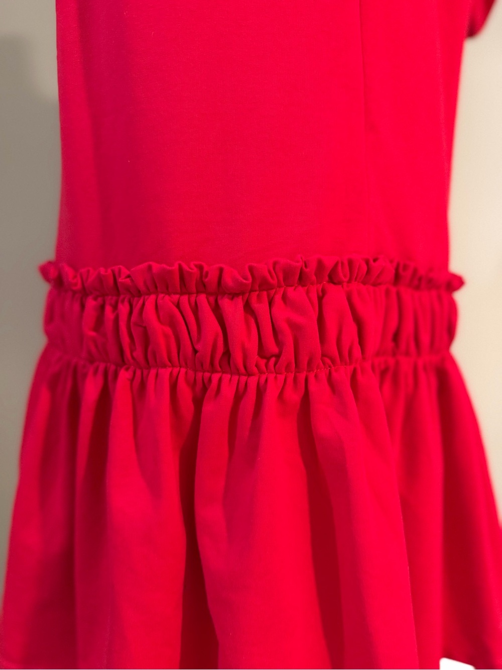 NWOT English Factory Dress - Red, Puff Sleeve, Drop Waist, Shift, Short Sleeve - Picture 5 of 10